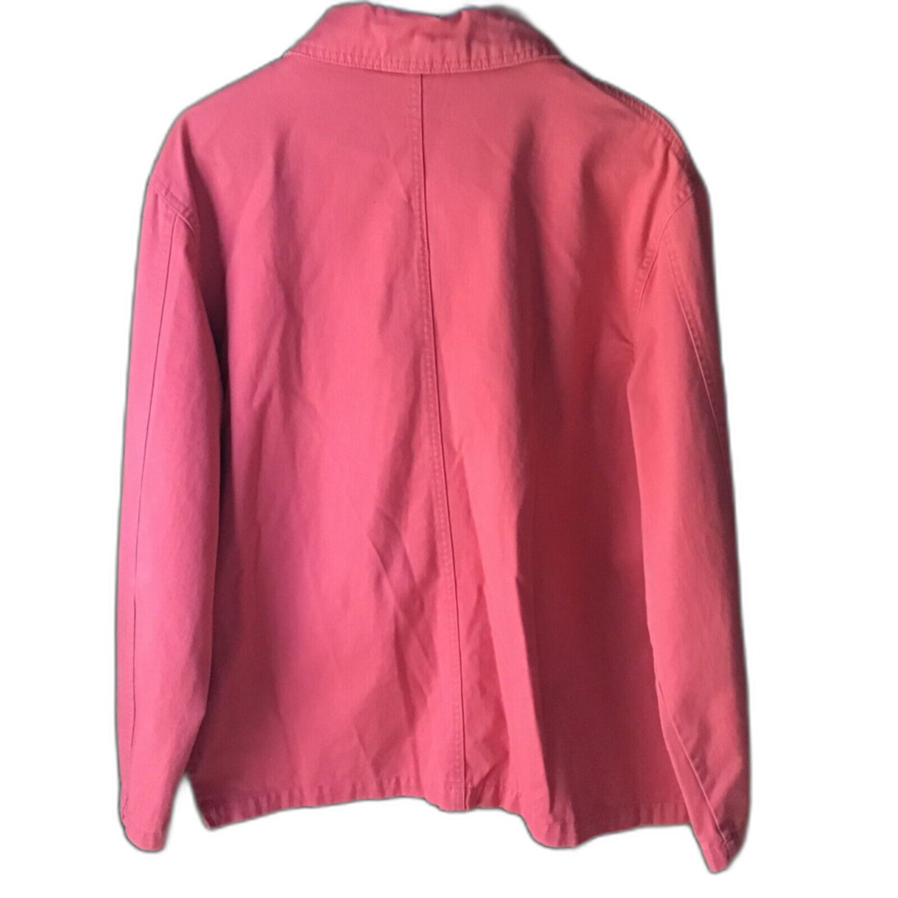 ASOS Orange Denim Jacket Size 10 Utility Military Style Vanilla Gorpcore - Picture 2 of 12